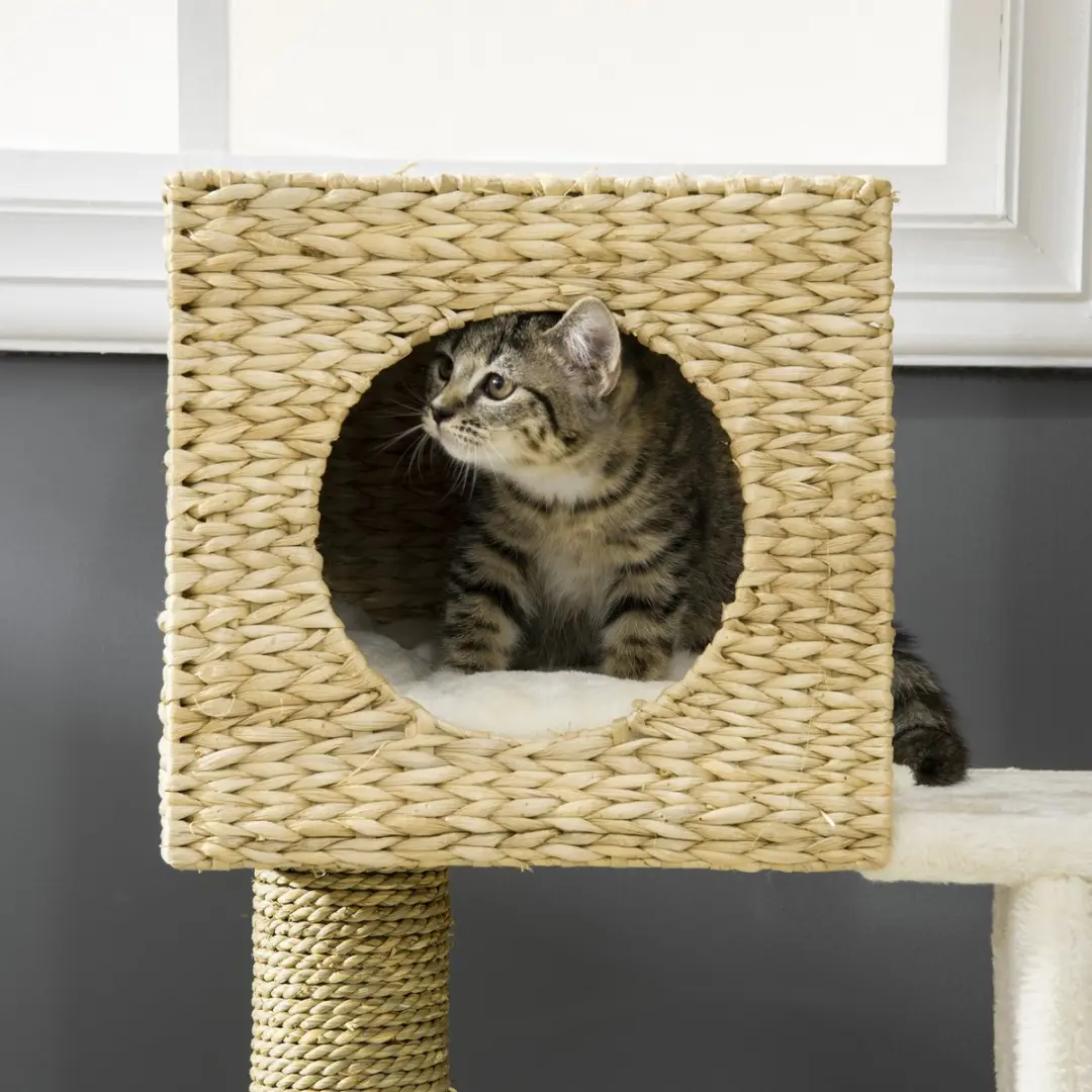 Pawhut Kratzbaum 100,5cm Kattenboom - 3 Niveaus - 3 Ligplekken