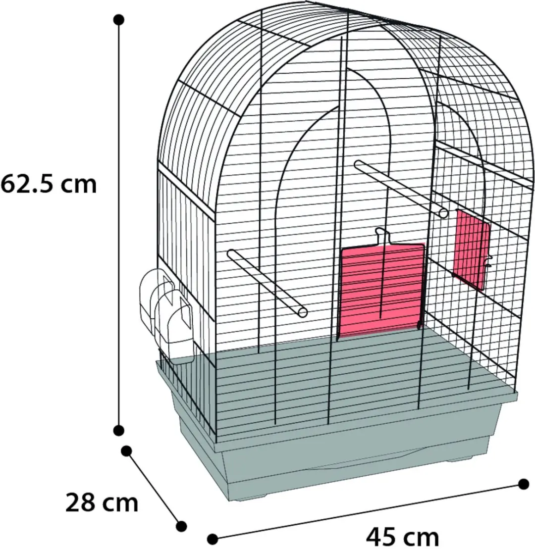 Flamingo Vogelkooi Klara 2 - 45x28x62.5cm - Zwart