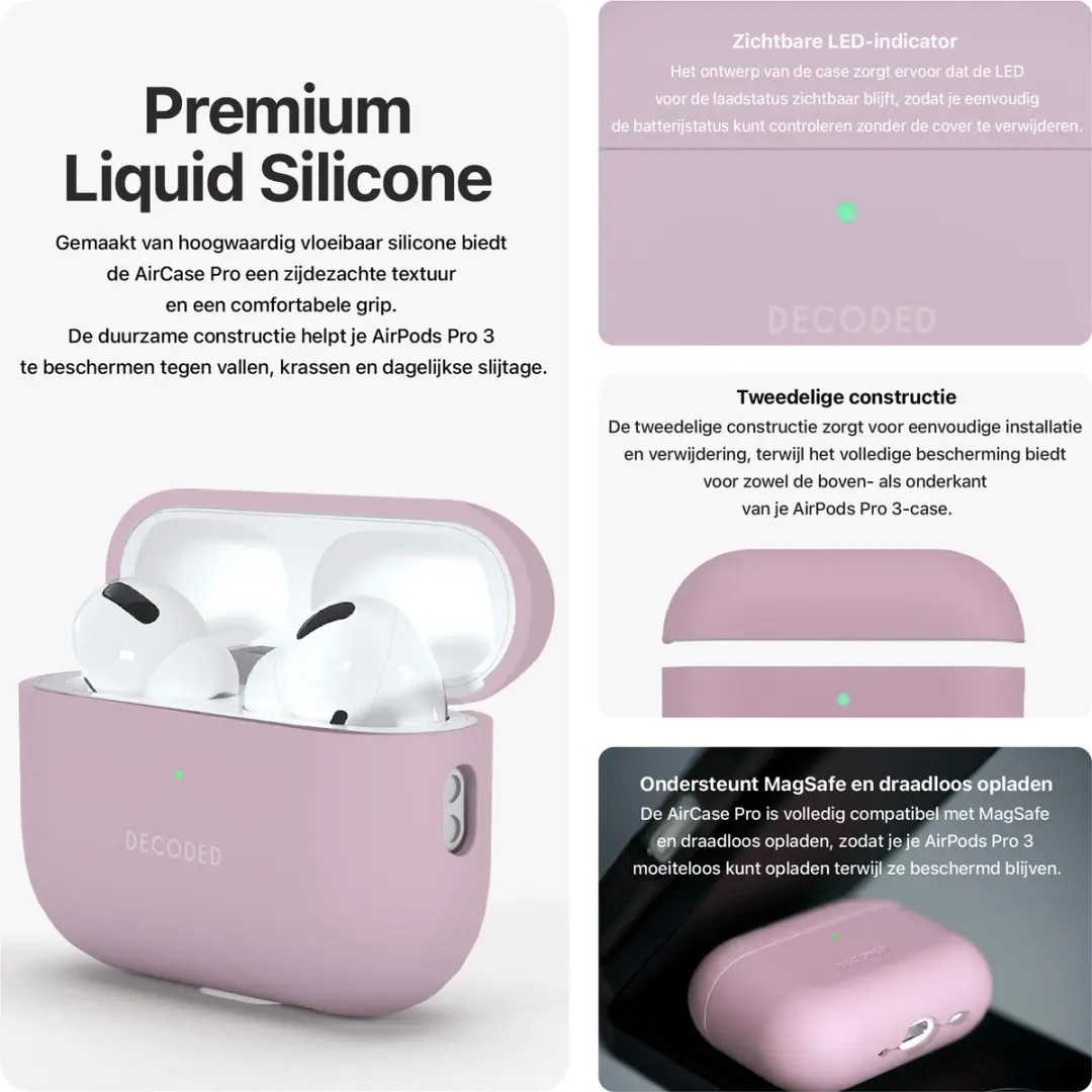 Decoded Siliconen Hoesje AirPods Pro 3 - Roze