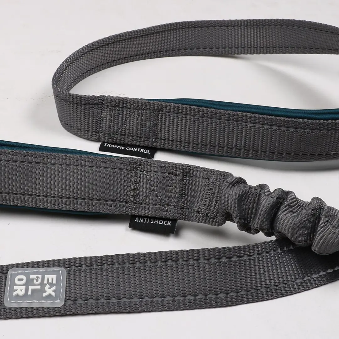DuvoPlus Ultimate Fit 2in1 Uitlaatriem Hond 180cm - 25mm Petrol Blue