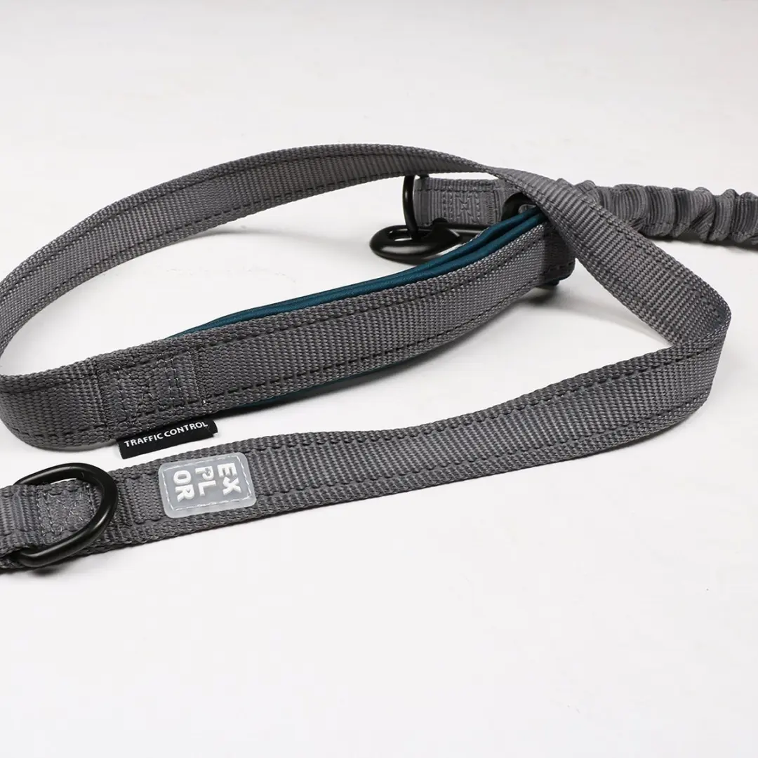 DuvoPlus Ultimate Fit 2in1 Uitlaatriem Hond 180cm - 25mm Petrol Blue