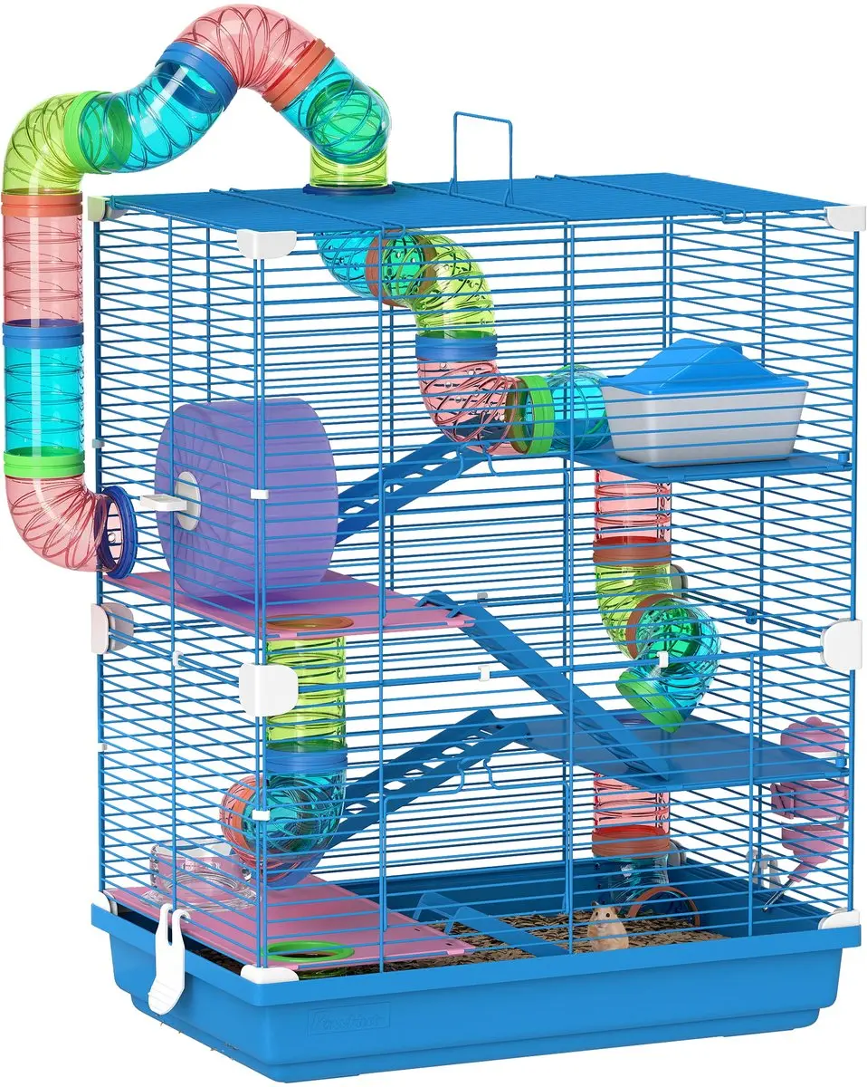 Pawhut Hamsterkooi Metaal 46x30x58cm