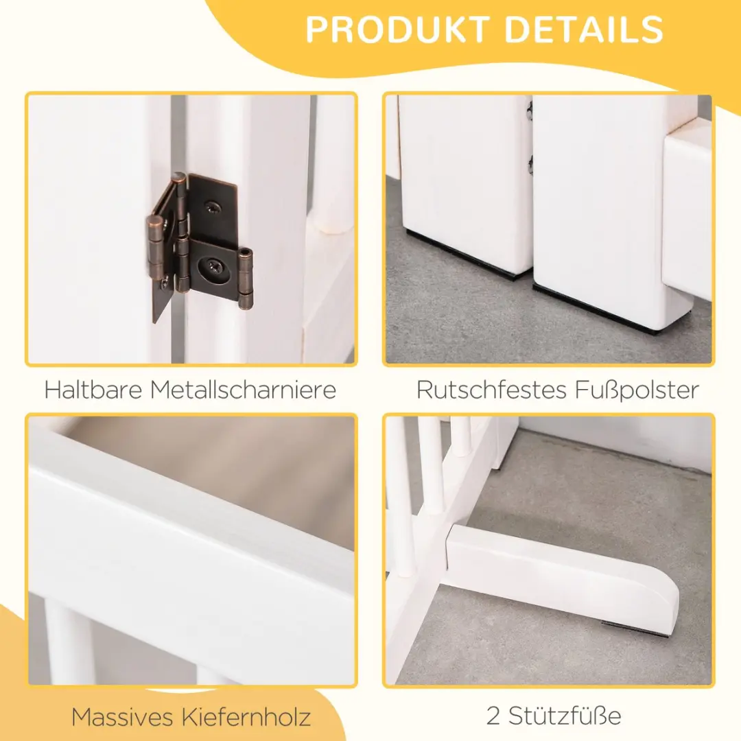 Pawhut Inklapbaar Hondenhek met Deur - Wit