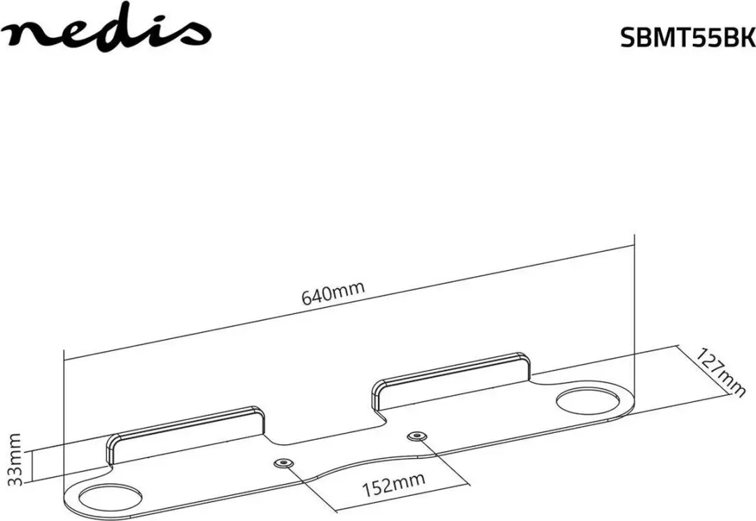 Nedis SBMT55BK Soundbarbeugel - Zwart - tot 5 kg