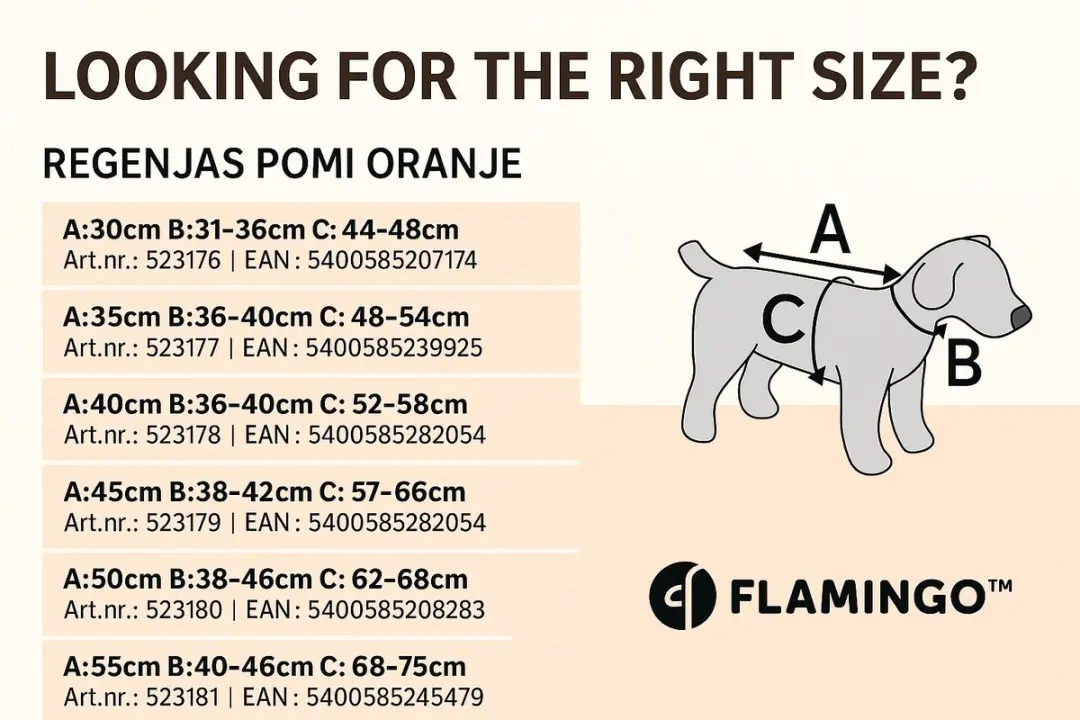 Flamingo Regenjas Pomi Oranje XL - Waterdicht met reflectie