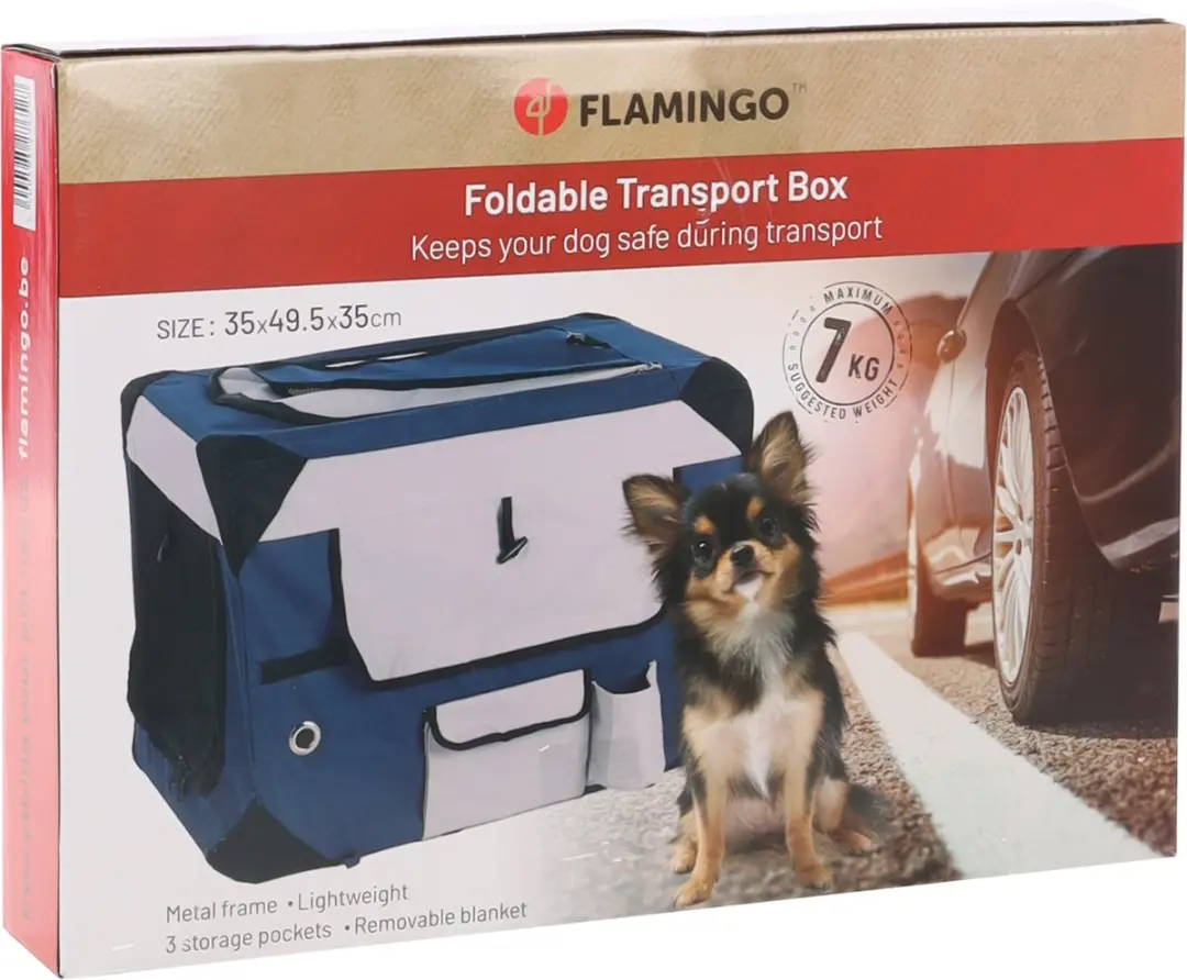 Flamingo Geronimo XS Hondenbench Blauw - 49,5x35x35cm