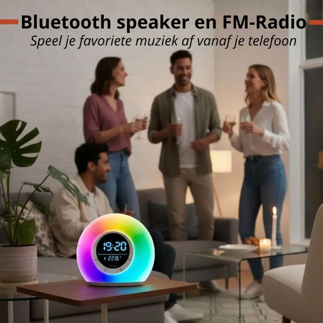 Grundig Wake-Up Light Wekker 2025 - Lichtwekker met Radio & Bluetooth - Wit