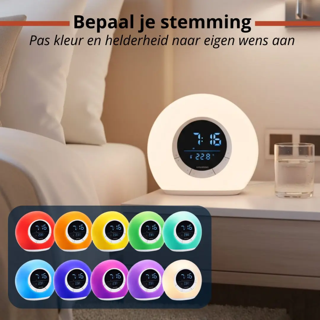 Grundig Wake-Up Light Wekker 2025 - Lichtwekker met Radio & Bluetooth - Wit
