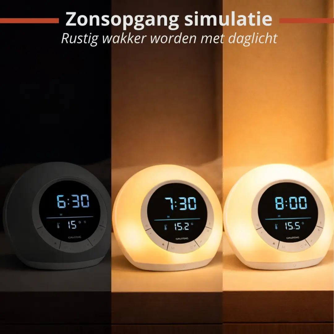 Grundig Wake-Up Light Wekker 2025 - Lichtwekker met Radio & Bluetooth - Wit
