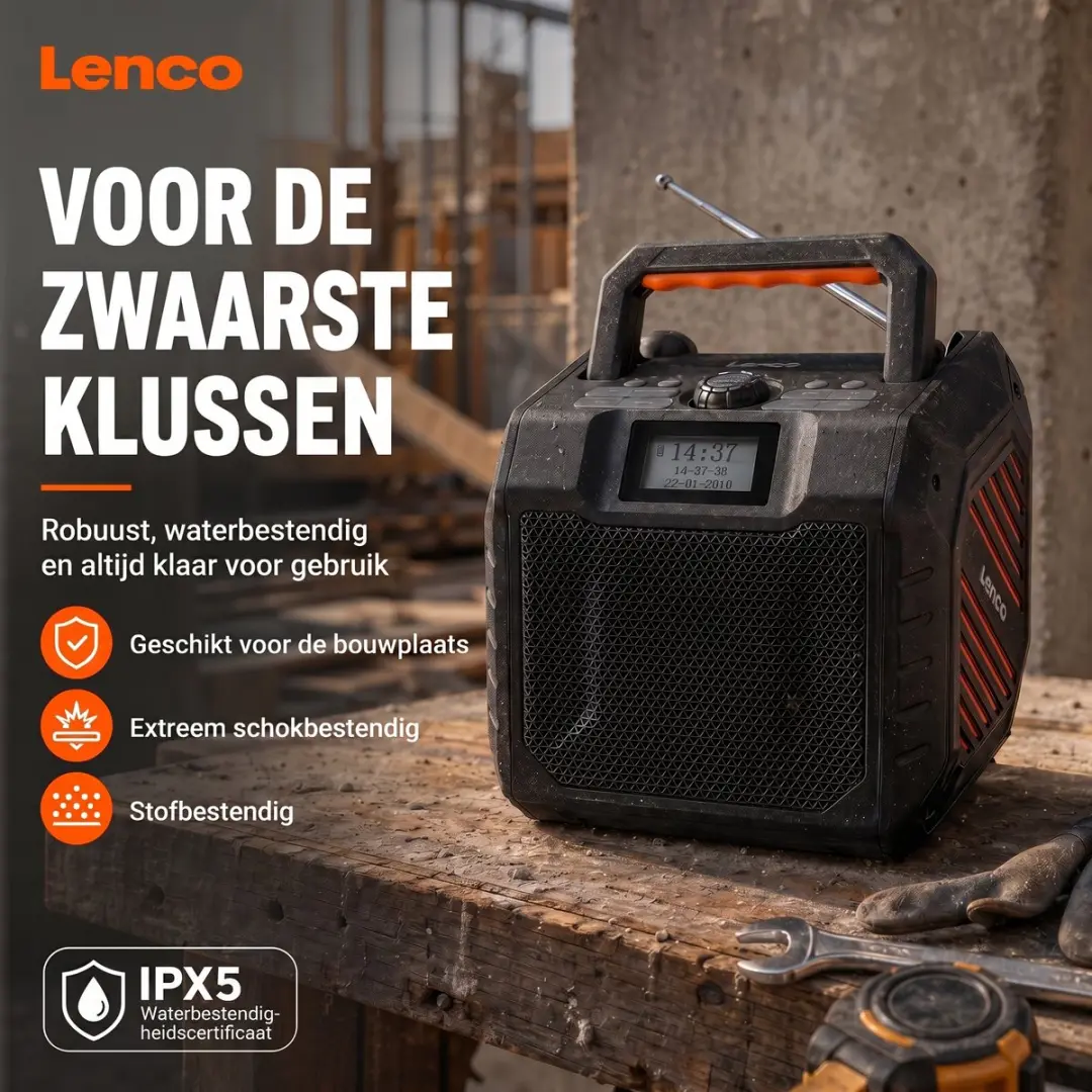 Lenco ODR-160GY Outdoor DAB/FM Radio - 35W - IPX5 - Grijs