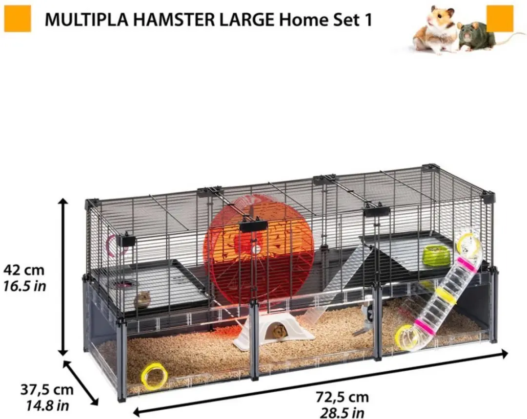 Ferplast Multipla Hamsterkooi Large - 107,5x37,5x42cm - 2 verdiepingen