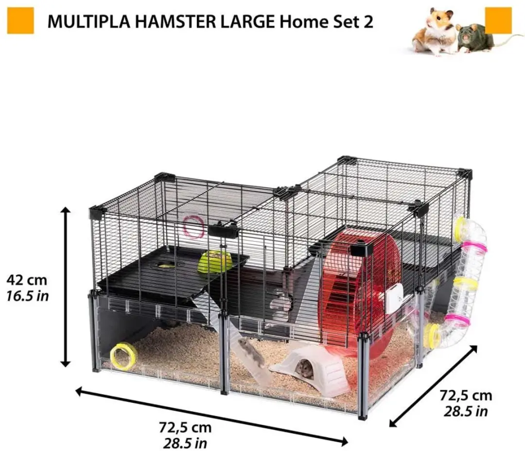Ferplast Multipla Hamsterkooi Large - 107,5x37,5x42cm - 2 verdiepingen
