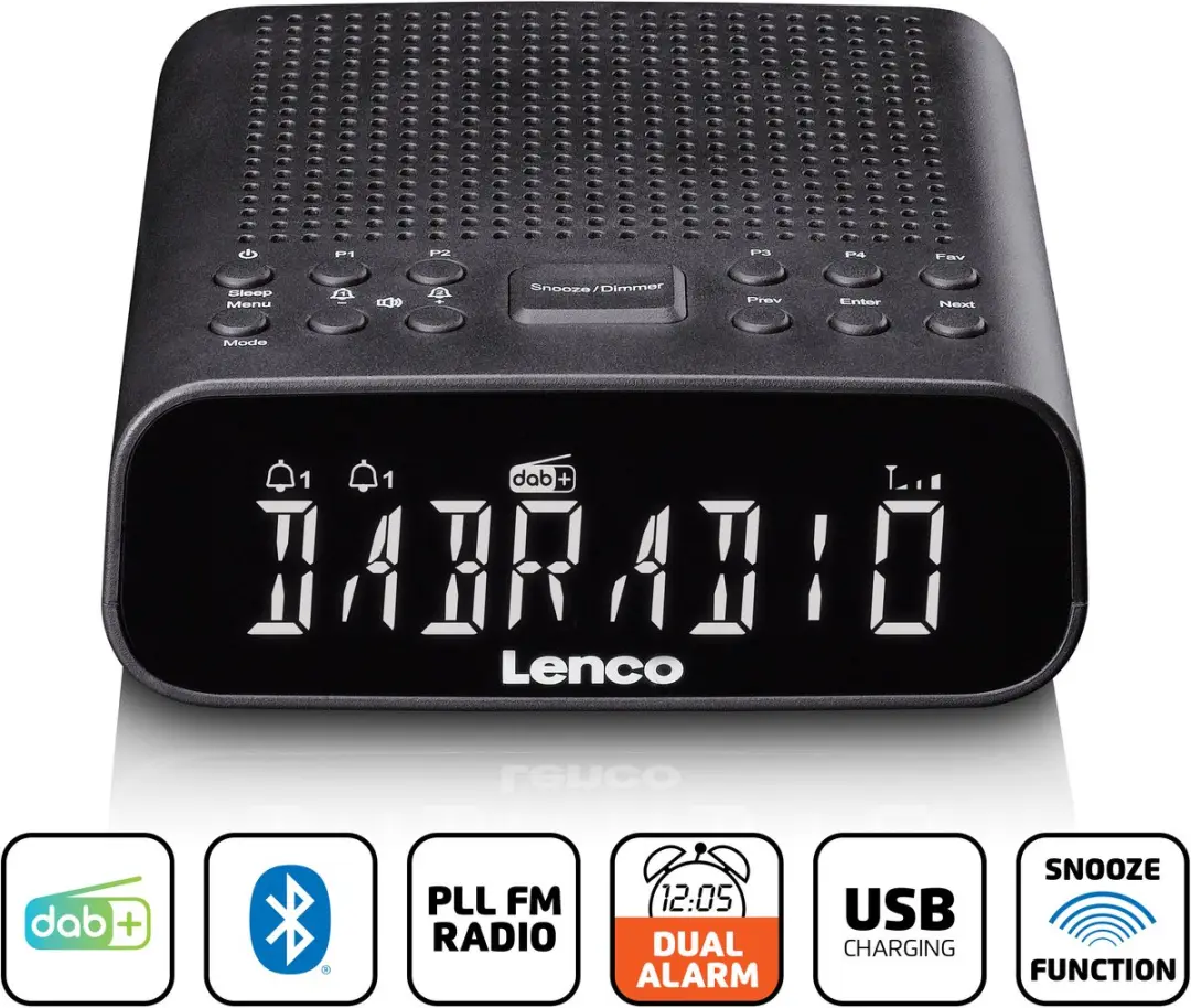 Lenco CR-606BK Wekkerradio - DAB/FM - Bluetooth - Zwart