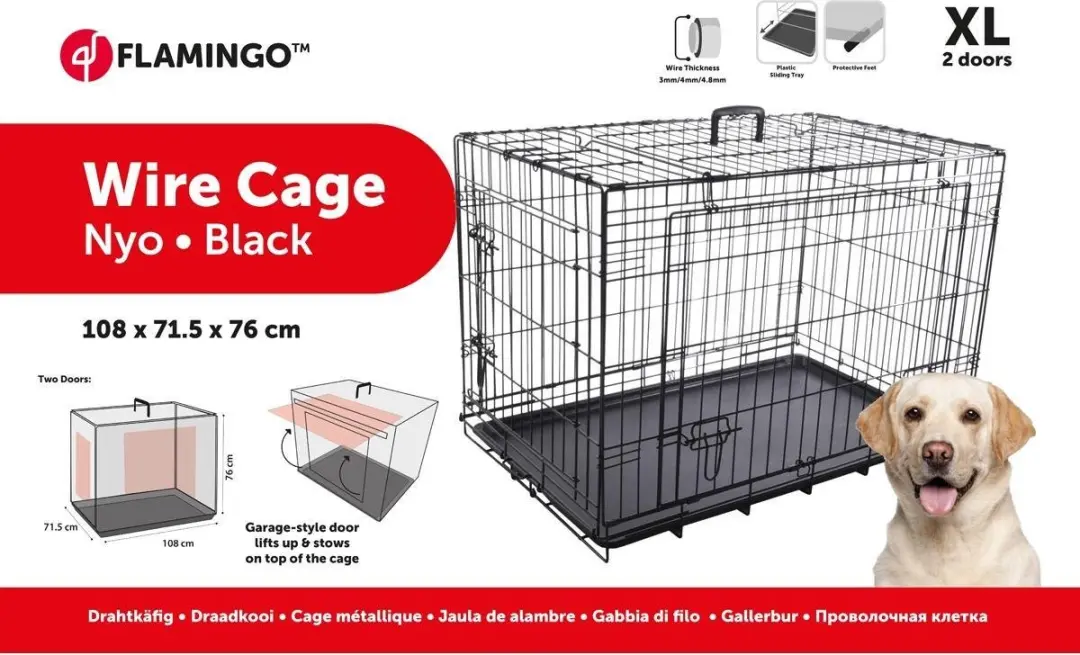 Flamingo Nyo Hondenbench XL - Opvouwbaar 108x71,5x76cm - Zwart