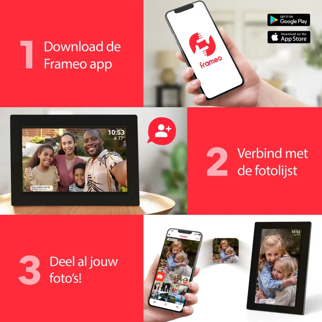Denver Digitale Fotolijst PFF1542LW 15.6" - Full HD - 8GB - Light Wood - afbeelding 6 van 6