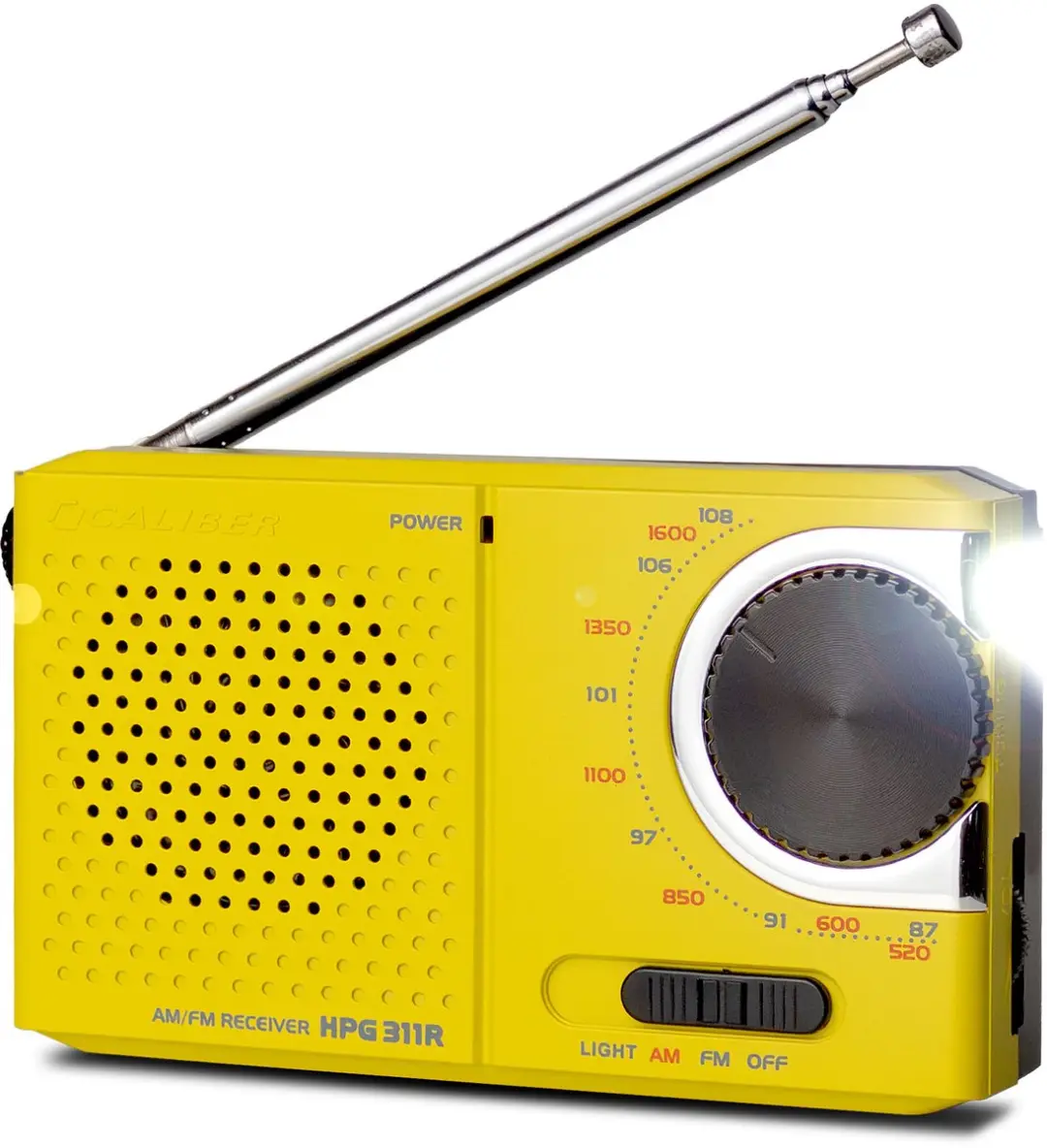Caliber HPG311Y Noodradio - Geel - Met Zaklamp