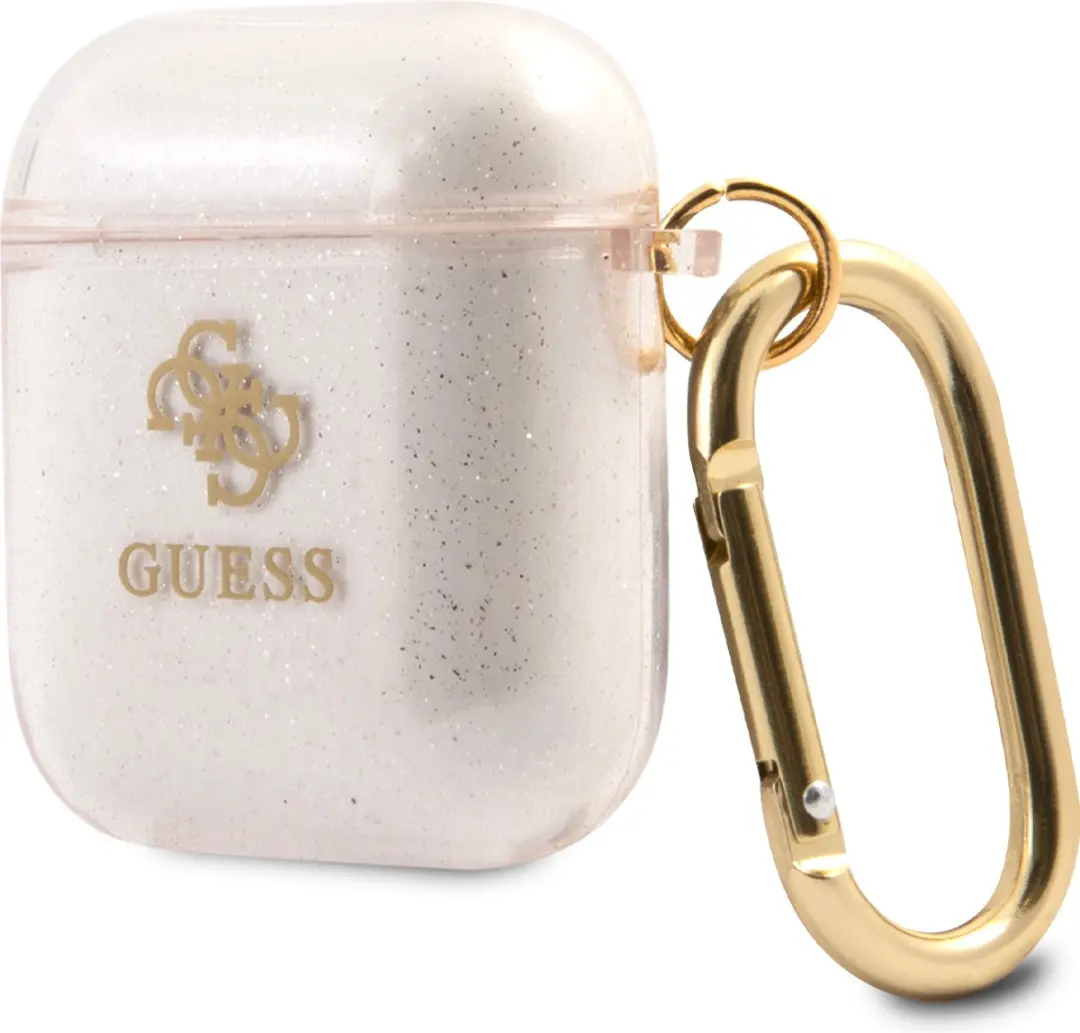 Guess TPU Glitter Case AirPods 1/2 - Goud