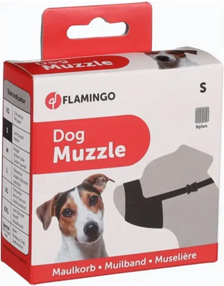Flamingo Ned Muilband Honden - Nylon - Zwart - 48,5-71cm
