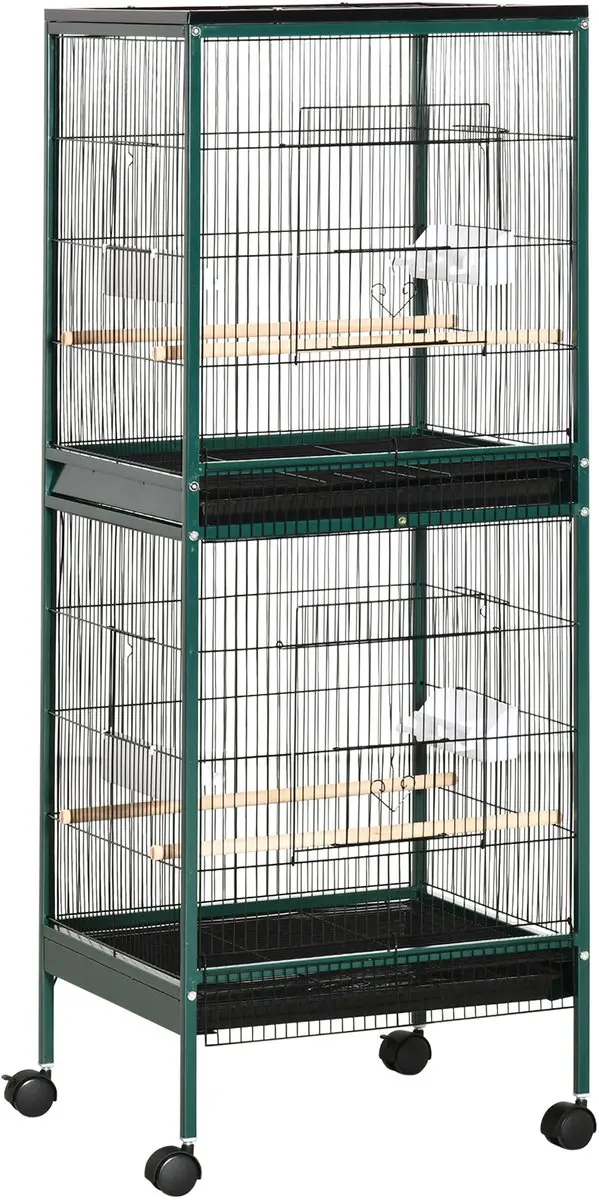 Pawhut Vogelkooi Acier 51,5x50x140cm