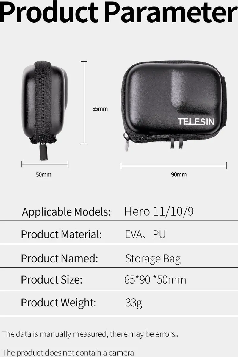 Telesin GoPro Opberghoes GP-CPB-901 - Zwart