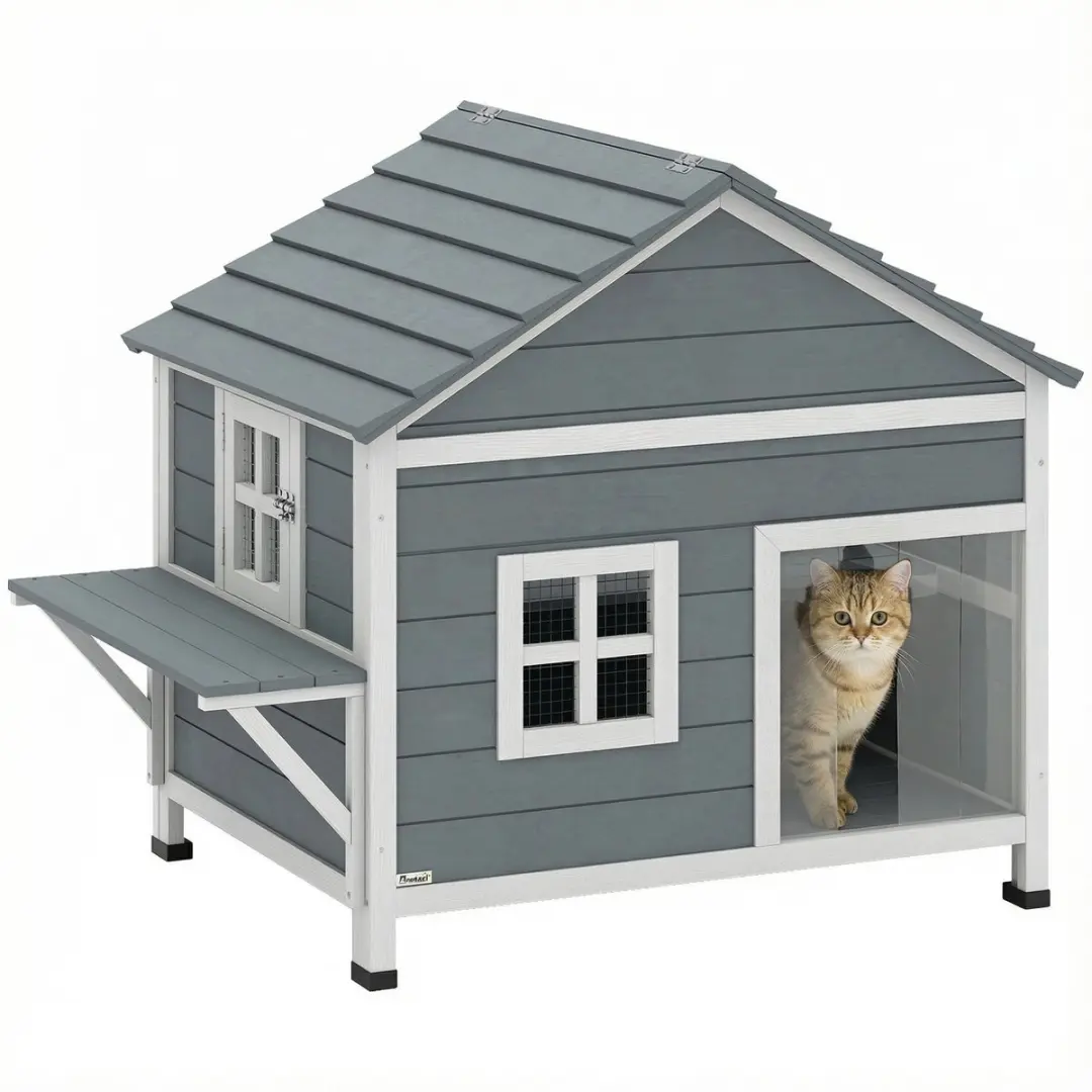 Pawhut Kattenhuis Sparrenhout PS-101L