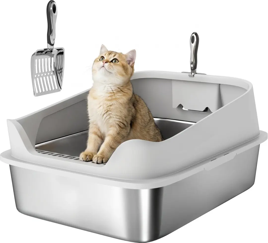 Pawhut Roestvrijstalen Kattenbak 69,8L