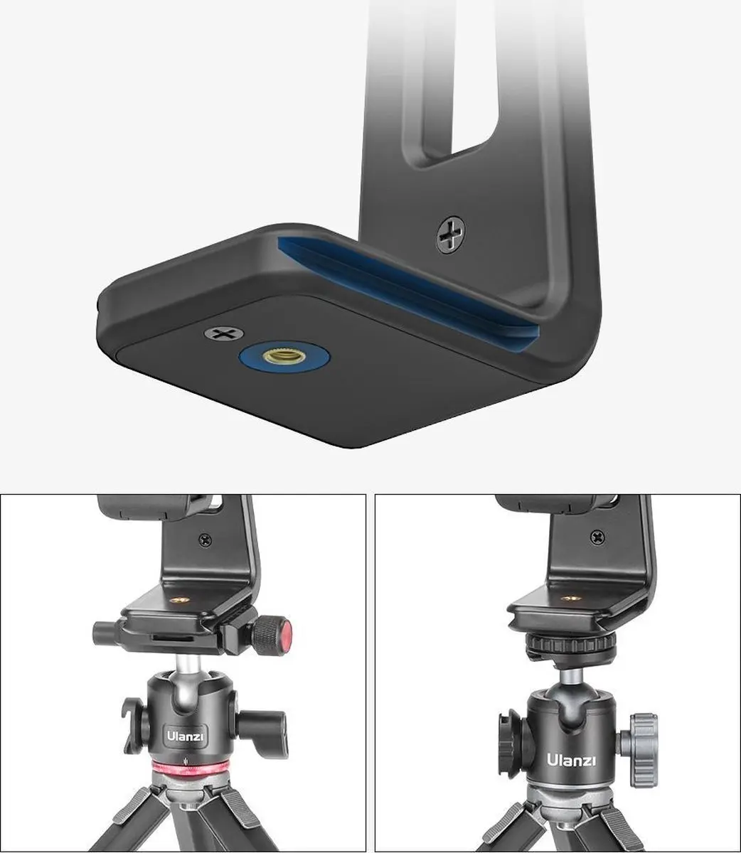 Ulanzi ST-20 Tablethouder 360° - 2 Cold Shoe Mounts - Zwart