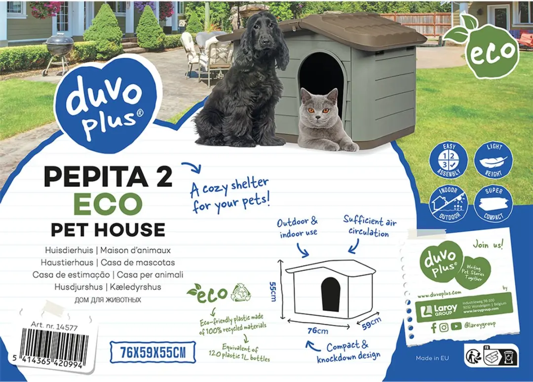 Duvo Pepita 2 Hondenhok - 65x46x48cm - Bruin/Groen