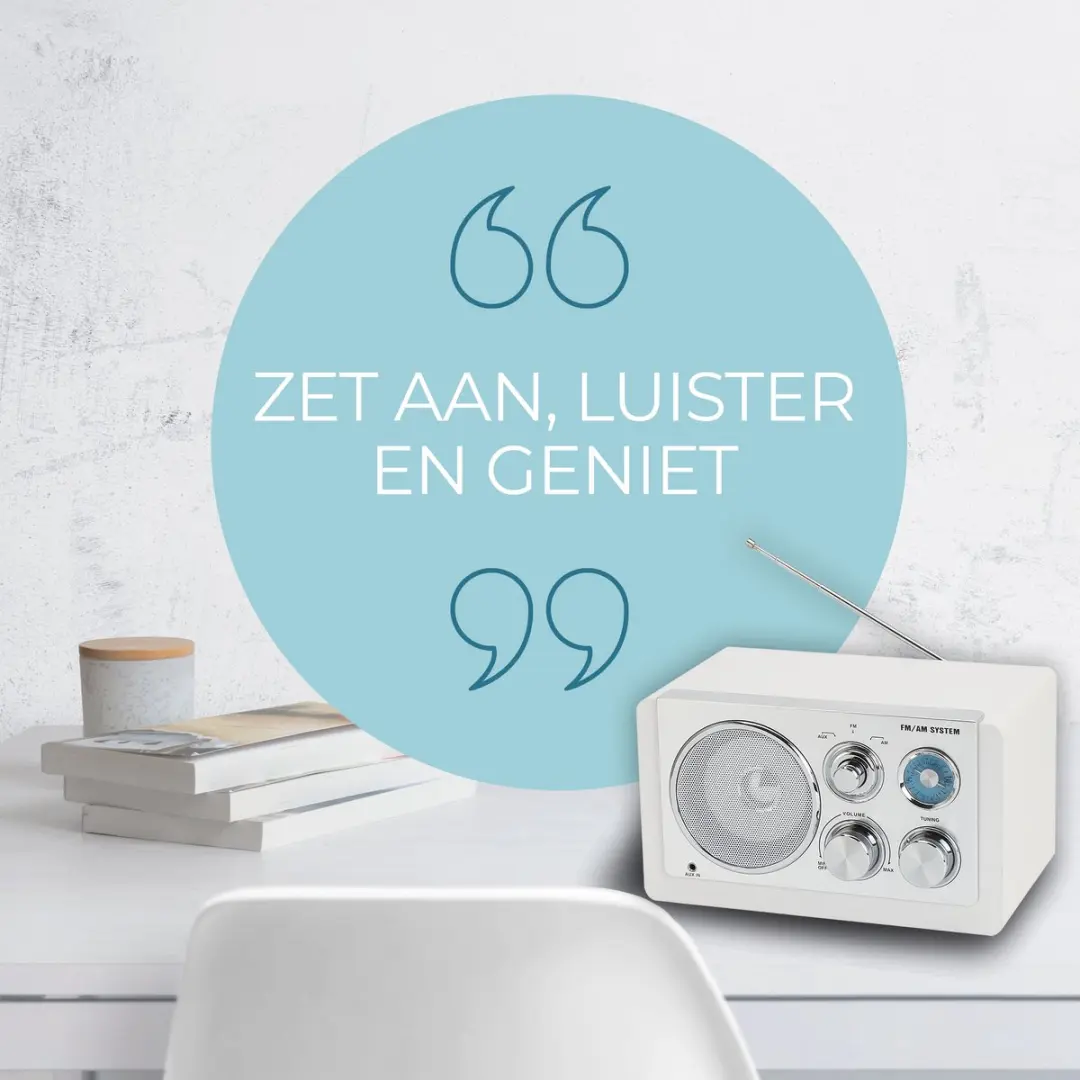 Denver TR63 Retro Draagbare Radio - 15W - Wit - afbeelding 6 van 6