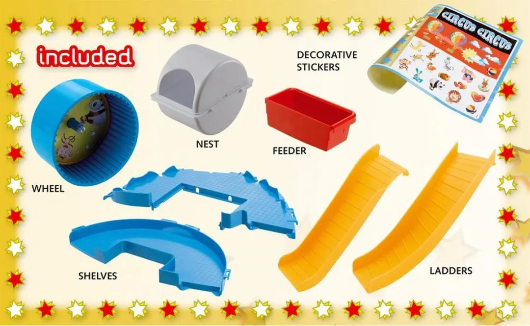 Ferplast Circus Fun Hamsterkooi - 49,5x34x42,5cm - Wit/Rood - afbeelding 6 van 6