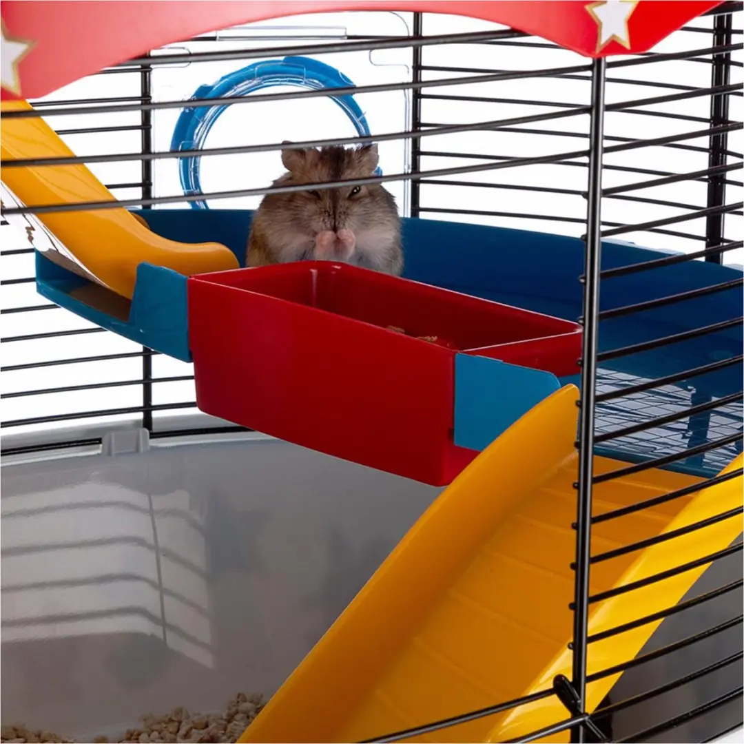 Ferplast Circus Fun Hamsterkooi - 49,5x34x42,5cm - Wit/Rood