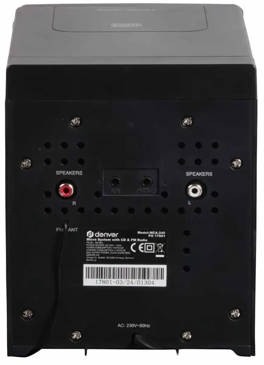 Denver MCA240 Wekkerradio CD-speler - 40W - Zwart