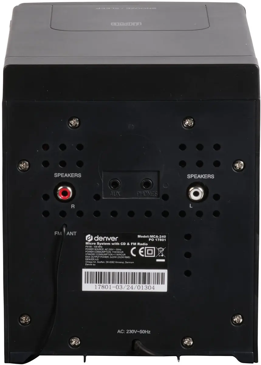 Denver MCA240 Wekkerradio CD-speler - 40W - Zwart