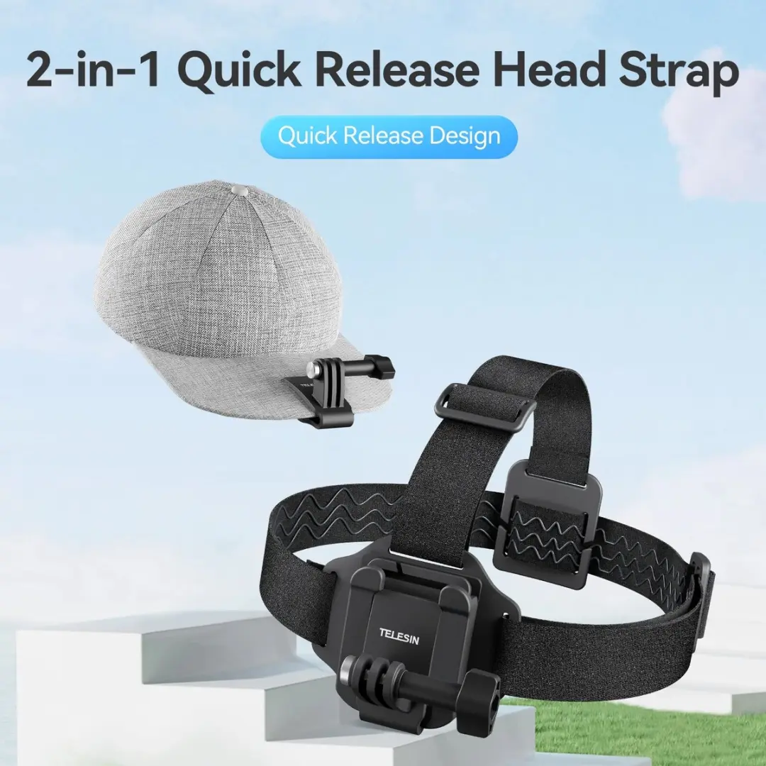 Telesin Hoofdband voor GoPro/DJI/Insta360 - Zwart