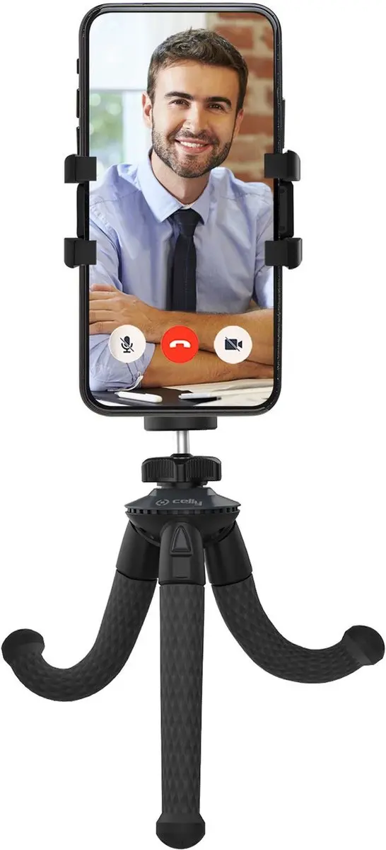 Celly CLICKMINIFLEXBK Flexibele Mini Statief - 1 Sectie - Zwart