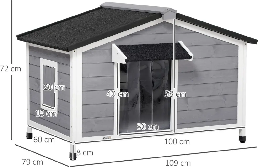 Pawhut Hundehütte D02-143V01 - 1 Verd. - afbeelding 6 van 6