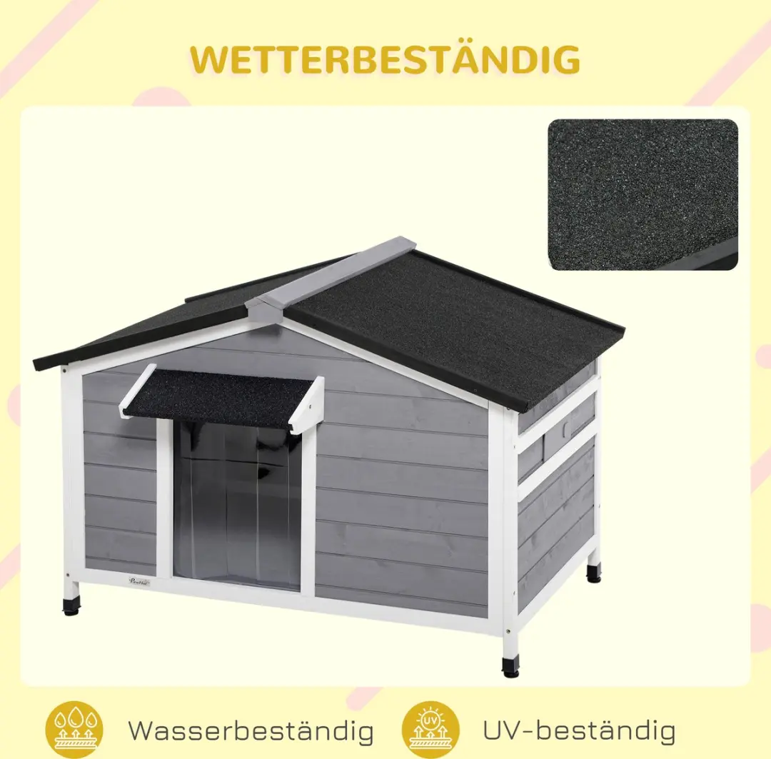 Pawhut Hundehütte D02-143V01 - 1 Verd.