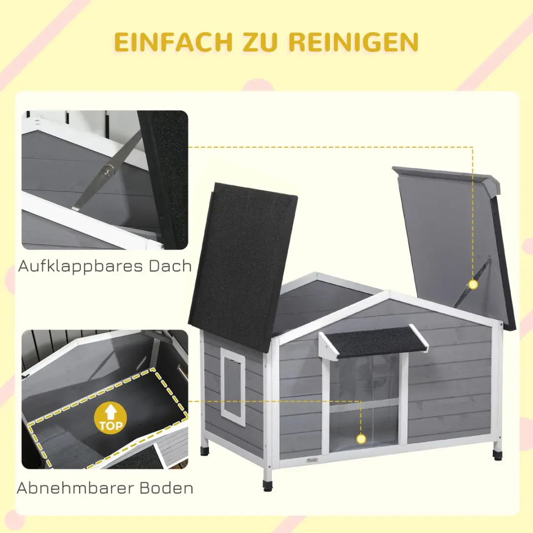 Pawhut Hundehütte D02-143V01 - 1 Verd.