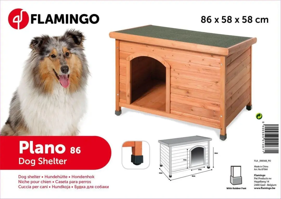 Flamingo Plano Hondenhok 86x58x58cm - Bruin