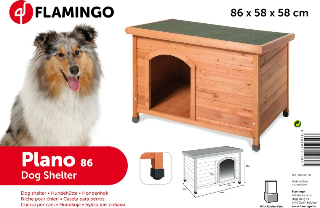 Flamingo Plano Hondenhok 86x58x58cm - Bruin