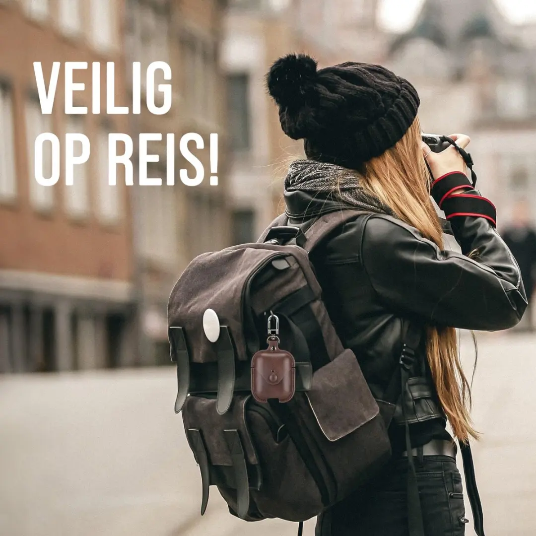 NUVEX Hoesje AirPods Pro 2 - Donkerbruin Leer