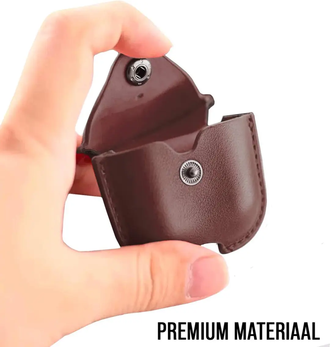 NUVEX Hoesje AirPods Pro 2 - Donkerbruin Leer