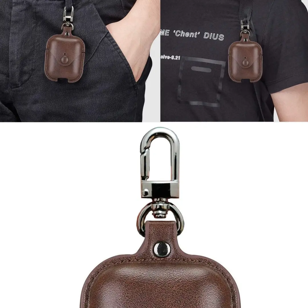 NUVEX Hoesje AirPods Pro 2 - Donkerbruin Leer