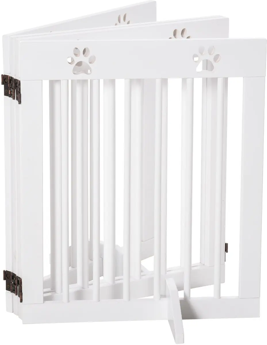 PawHut-Huisdierhekje-Grenenhout-204x30x61cm-Wit