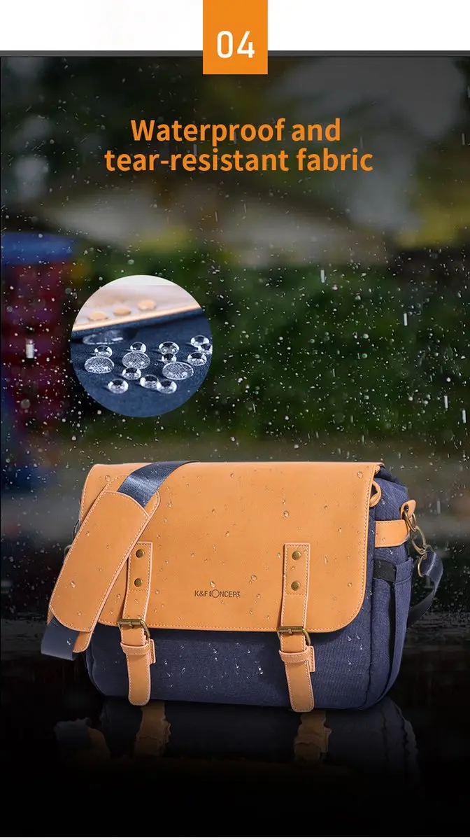 K&F Concept Messenger Bag KF13.062V1 - 10L - Blauw/Bruin