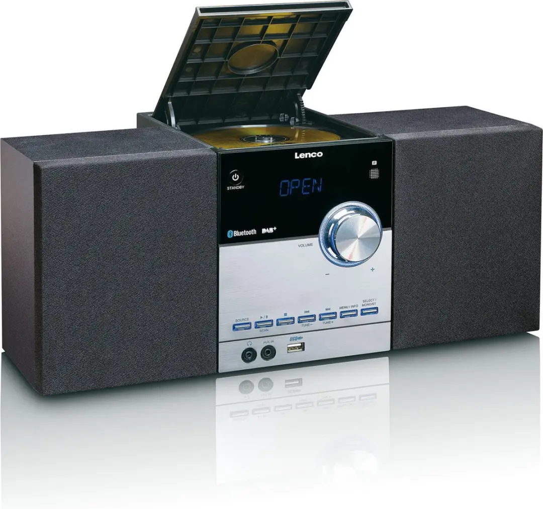 Lenco MC-150 Stereo Set - DAB Bluetooth AUX USB - Zwart