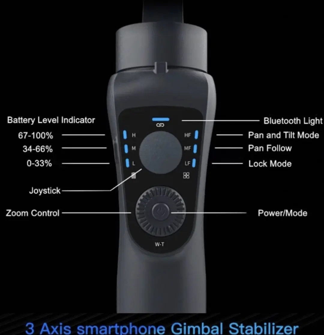 Axis BS5 3-Axis Handheld Gimbal - Smartphone/Actioncam - 400mAh - Zwart/Rood