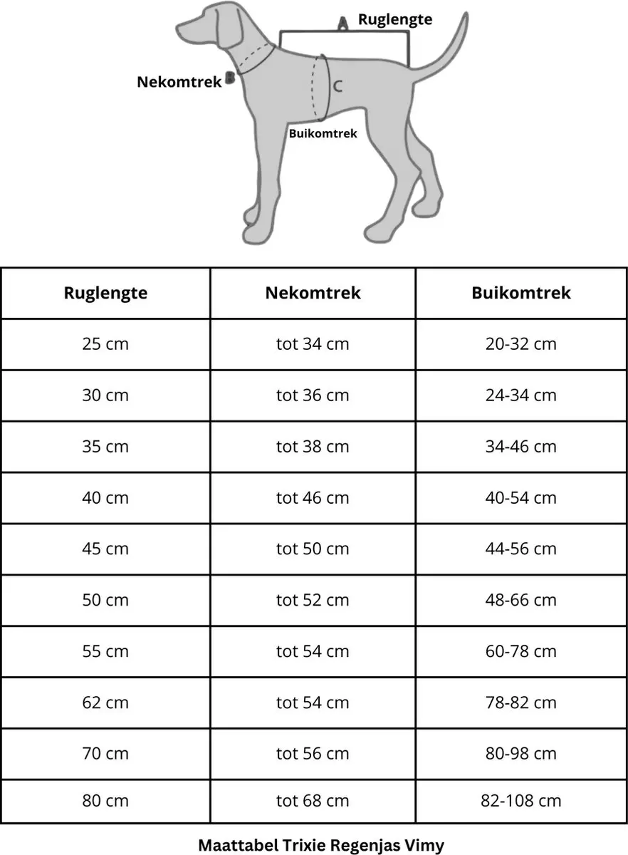 Trixie Regenjas Hond Vimy Rood - 70cm - 4XL