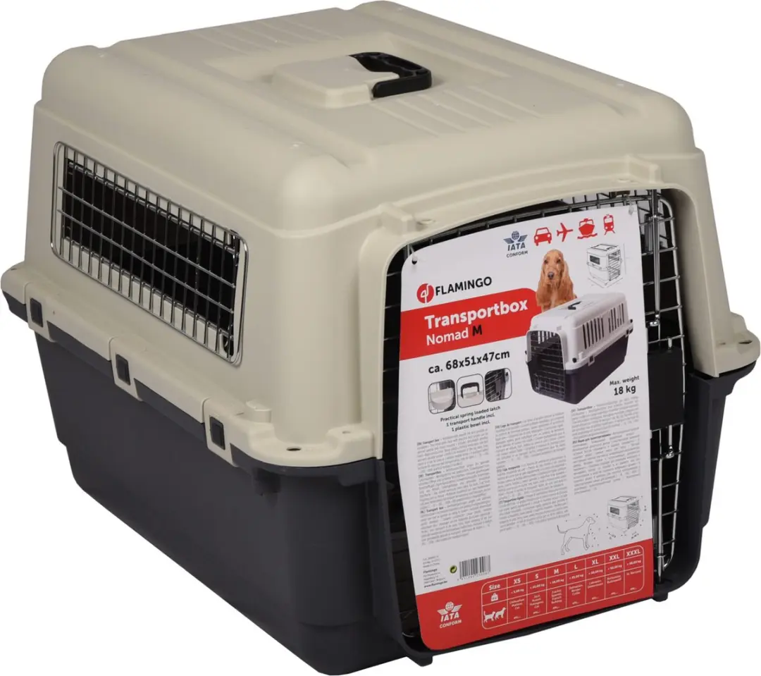Flamingo Transportbox Nomad M 67x53x47cm - Donkergrijs