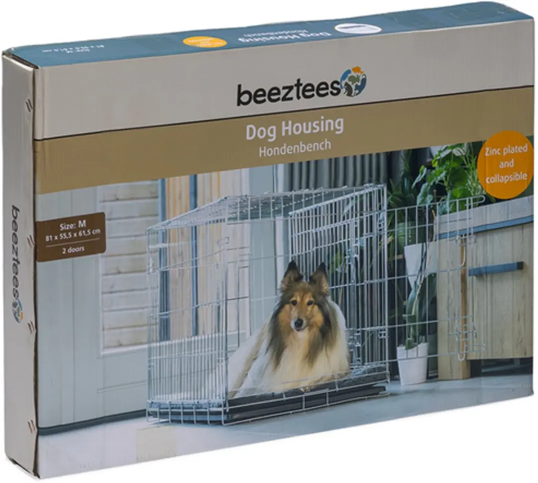 Beeztees Hondenbench M - 81x55,5x61,5cm - Zilver - afbeelding 6 van 6